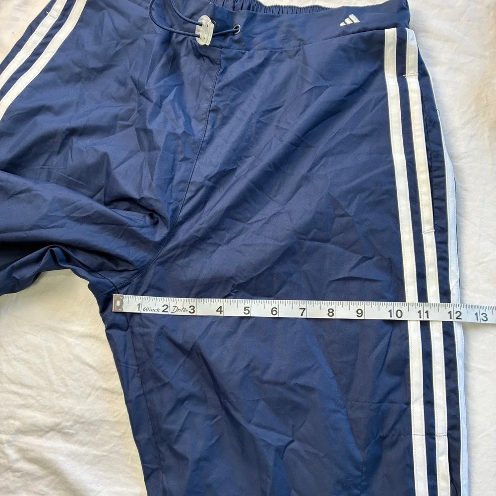Vintage 2004 Adidas Navy Blue Windbreaker Track Pants Y2K 3 Stripe Mens S Unisex